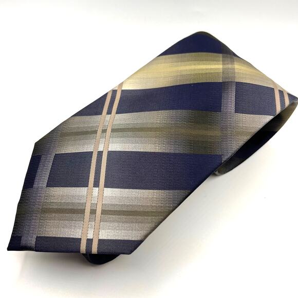 Van Heusen- Men's Tie- Silk Repp Cross Tie - Stain Resistant - Blue & Gray 57" - Picture 5 of 5